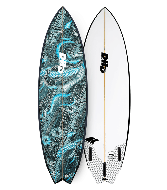 Tabla de surf DHD Twin Fin Blue Scarlett