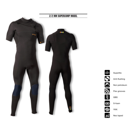 PREMIUM WETSUITS 2/2 MM SUPERCOMP MODEL HOMBRE