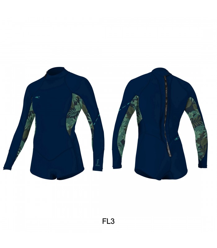 ONEILL MUJER BAHIA 2/1 BACK ZIP L/S SHORT SPRING