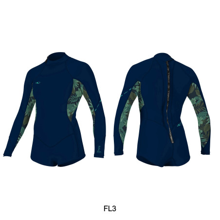 ONEILL MUJER BAHIA 2/1 BACK ZIP L/S SHORT SPRING
