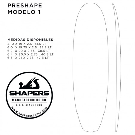 Preshape Surfboard Modelo 1