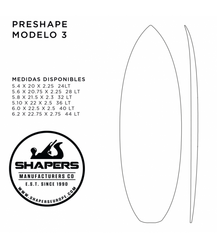 Preshape Surfboard Modelo 3