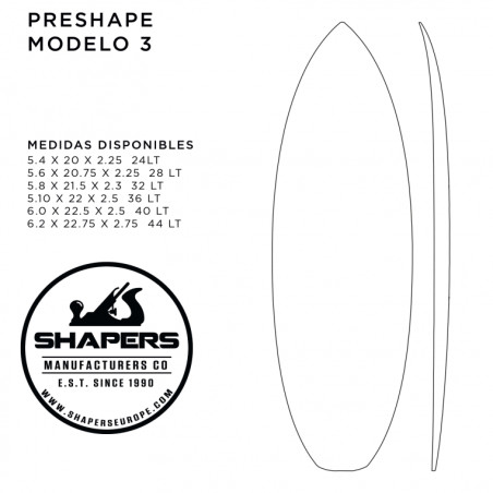 Preshape Surfboard Modelo 3