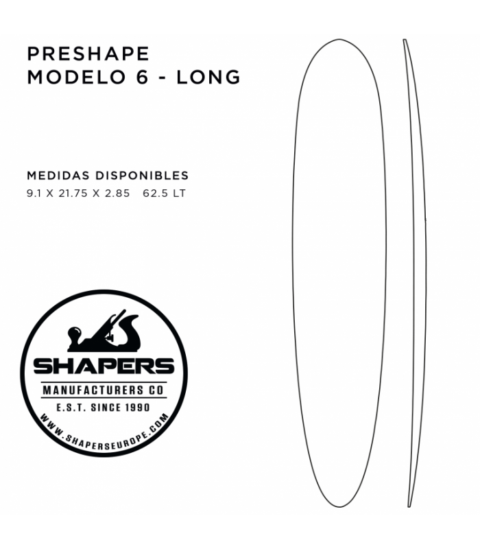 Preshape Surfboard Modelo 6 - LONG