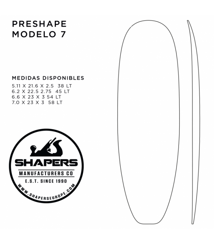 Preshape Surfboard Modelo 7