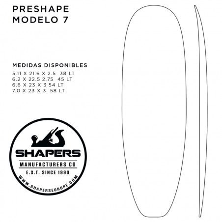 Preshape Surfboard Modelo 7