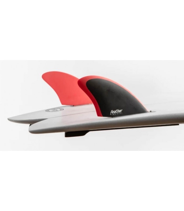 Feather Fins twin keel single tab black red