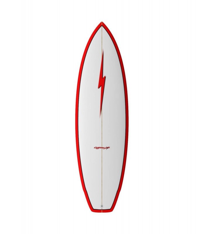 Lightning Bolt Shortboard Bianco/Bianco/Rosso
