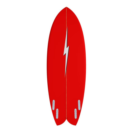 Lightning Bolt Quad Fish Bianco/Rosso/Rosso