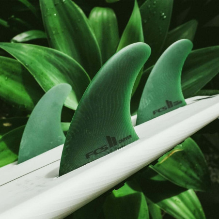 dérives de surf FCS II Carver Neo Glass Sage Tri Fins ECO