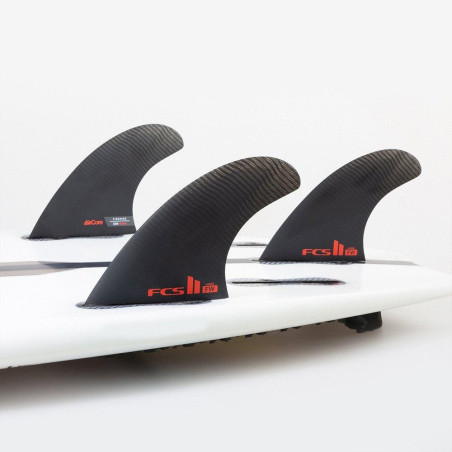 Barbatanas FCS 2 FW PC Carbon Black Tri Fins
