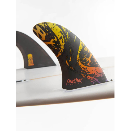 Feather Fins AIPA Twin Fin 2+1 Single Tap Preto