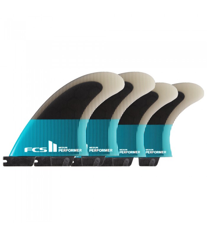 FCS II Performer PC Teal/Black Quad Fins