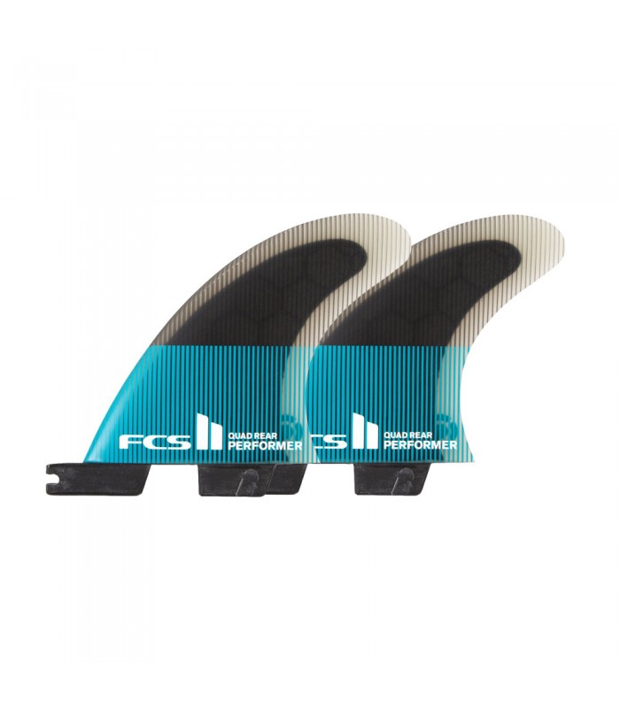 FCS II Performer PC Teal/Black Quad Rear Fins
