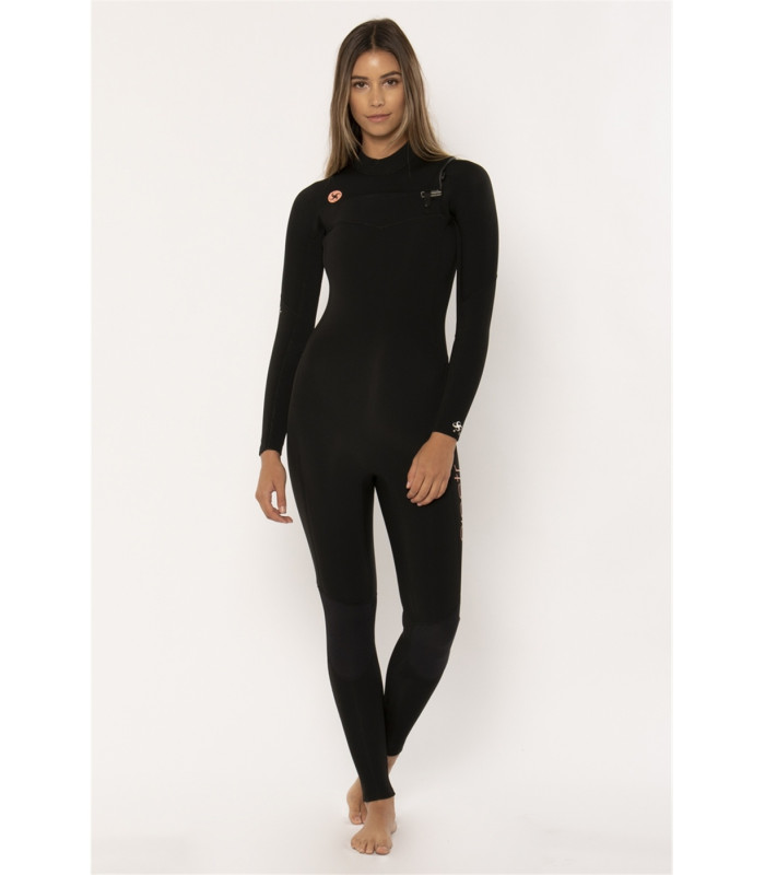 Sisstrevolution 7 SEAS 4/3 CHEST ZIP FULL-BLK fato de mergulho para mulher