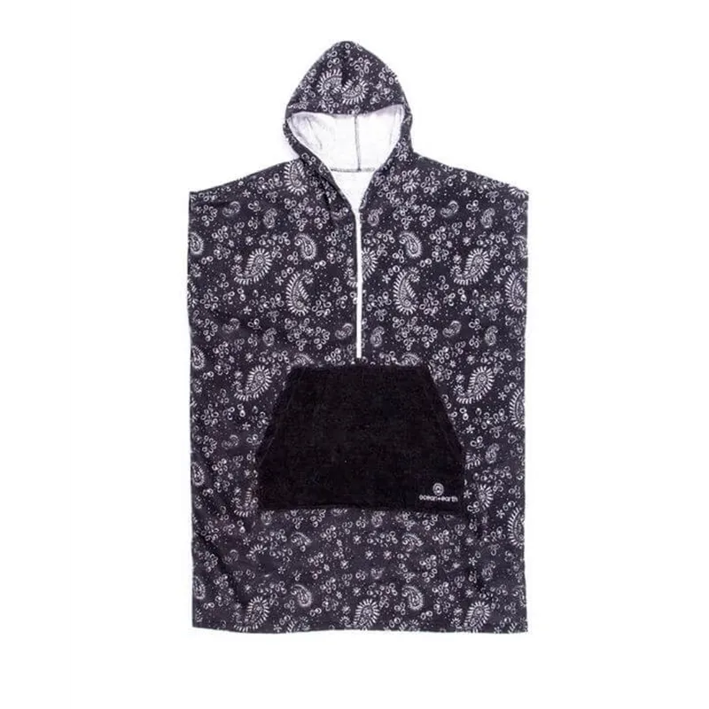 Poncho O&E con cappuccio da donna con cerniera anteriore